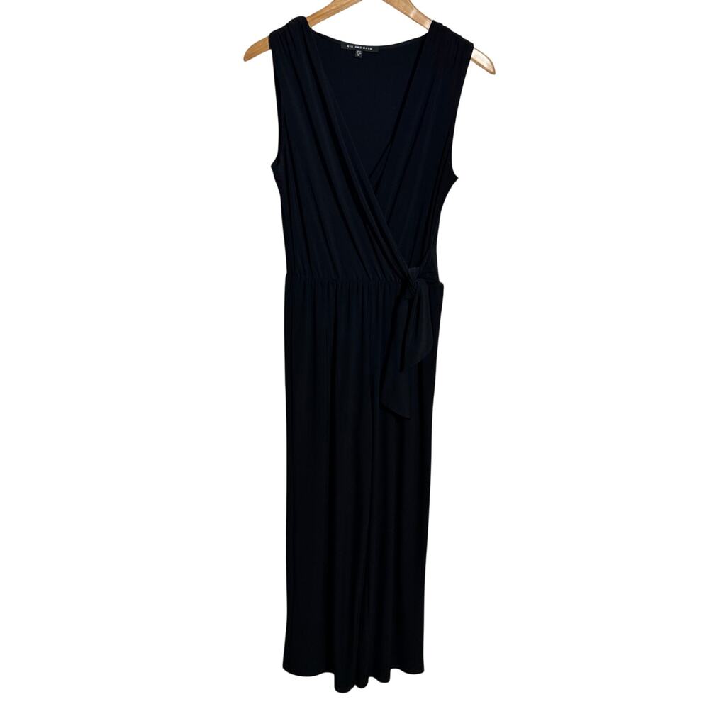Nik And Nora Minimal Jumpsuite Women M Black‎ Wedding Guest Stretch Modest Party